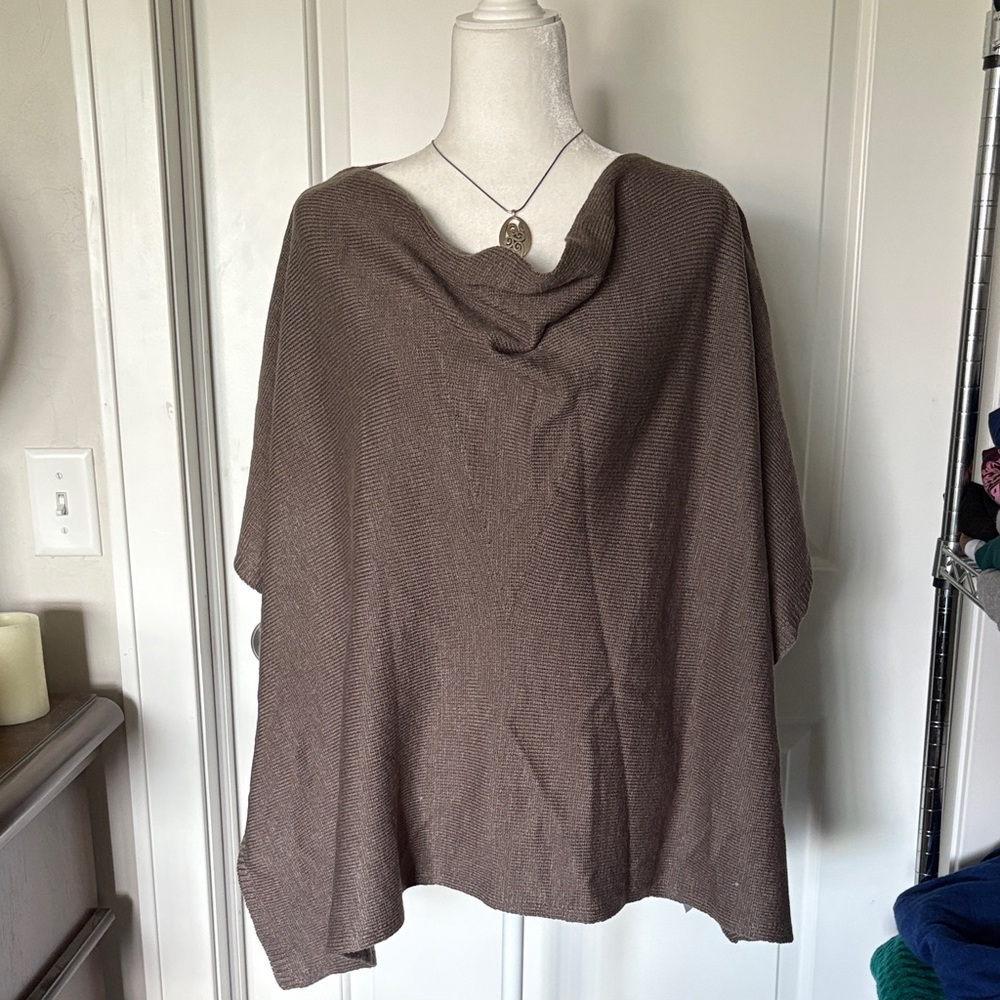 Ann Taylor Brown Poncho Sweater